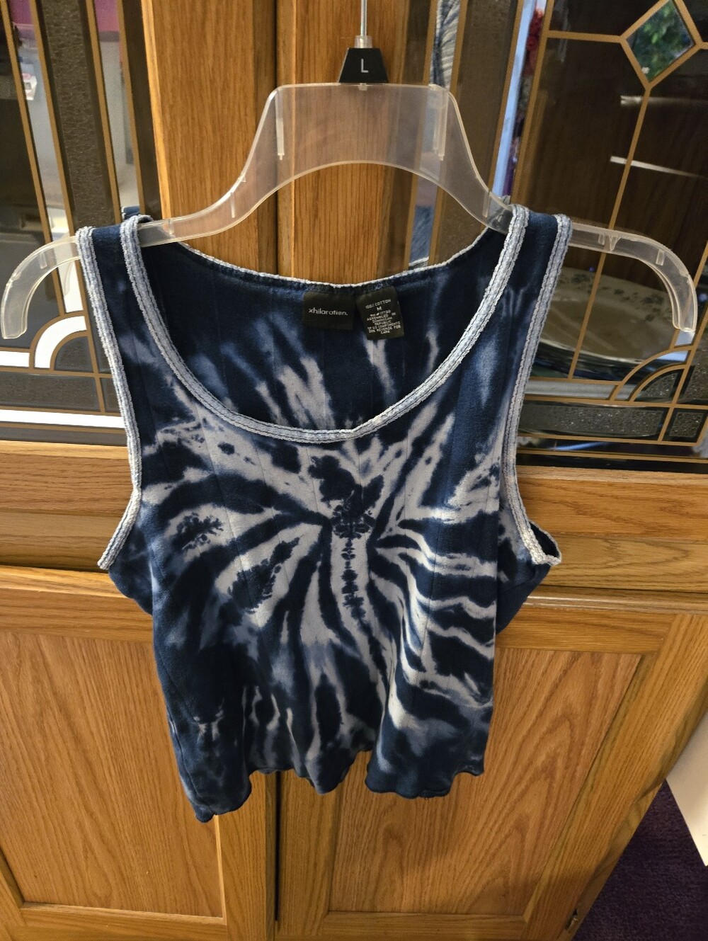 Juniors Tye Dye Blue Top
